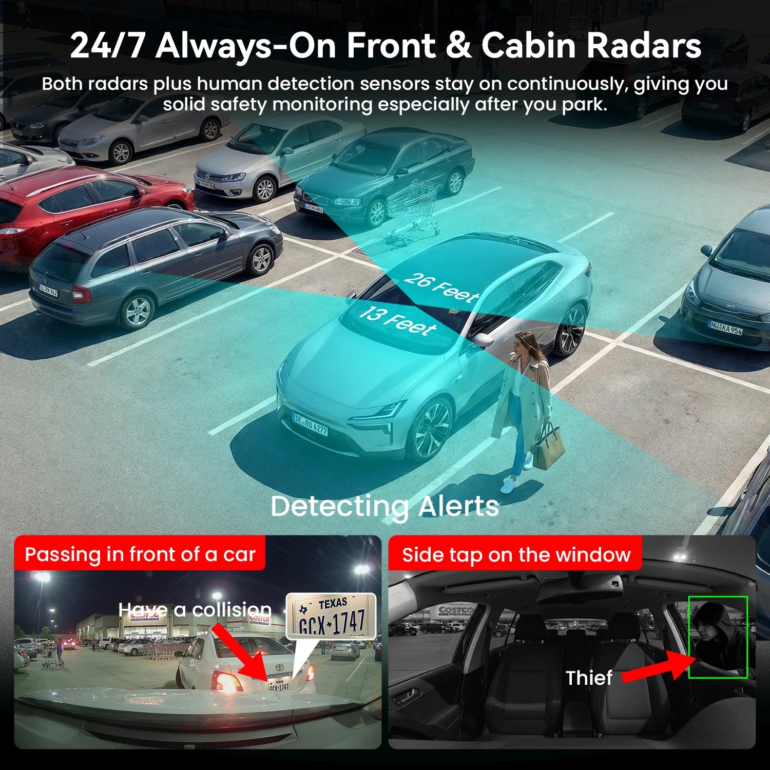 IIWEY 4G LTE Dash Cam with Live View, App Alerts & 24/7 Parking Security
