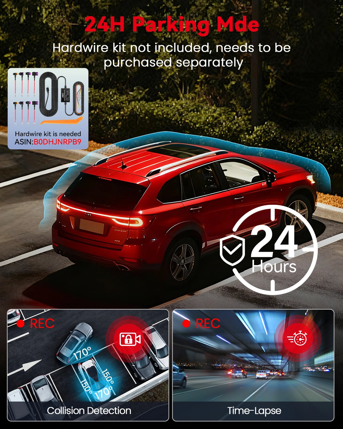 IIWEY N5 Pro 4K 4-Channel Dash Cam with 360° View, WiFi 6, GPS & Night Vision