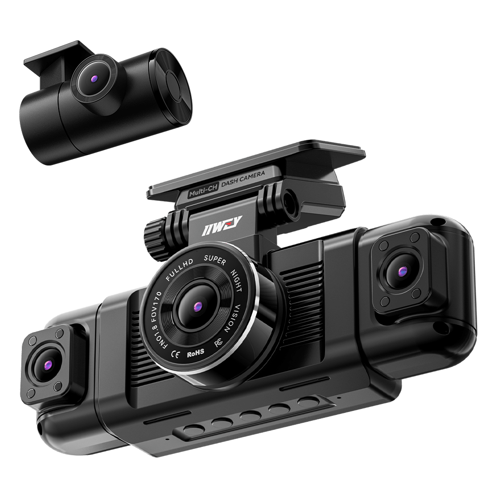 IIWEY N5 4-Channel Dash Cam with 360° View, Night Vision & Free 128GB SD Card